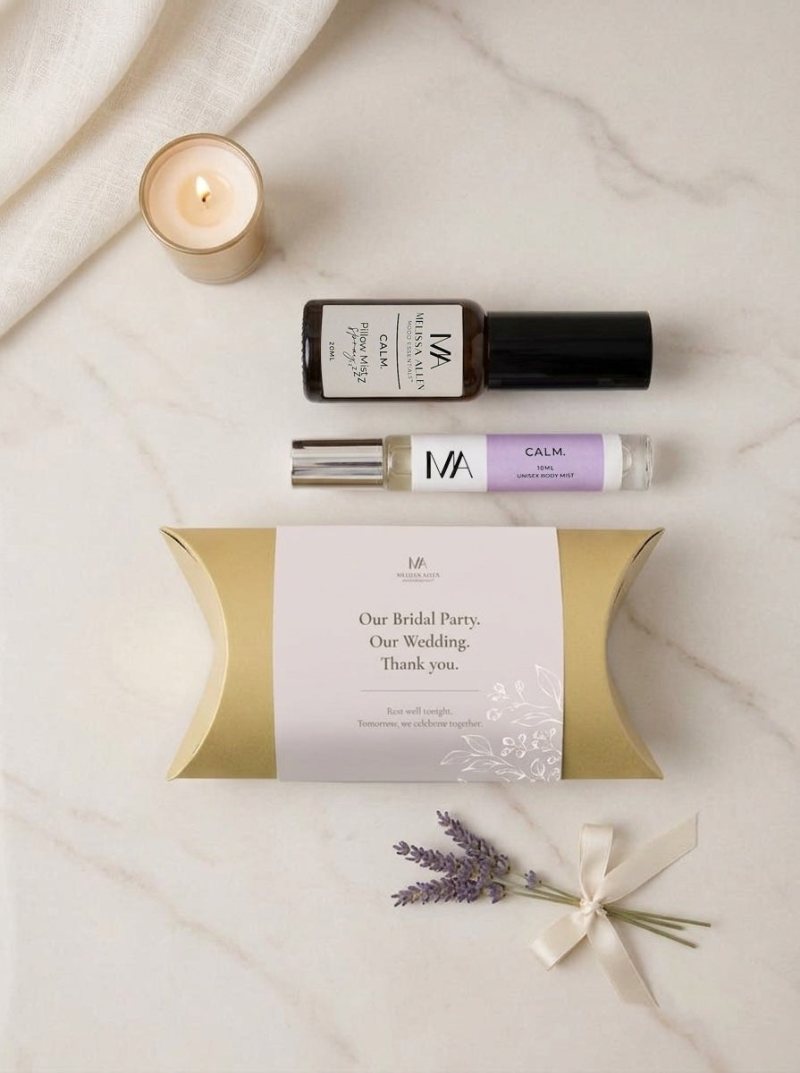 **NEW** Bridal Party Wedding Pillow Box with Award-Winning Calm Body Mist & Calm Pillow Mist